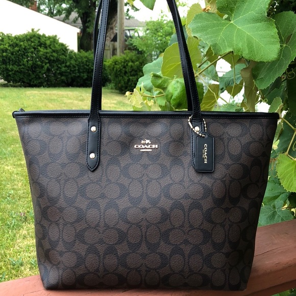 coach sig city zip tote f58292